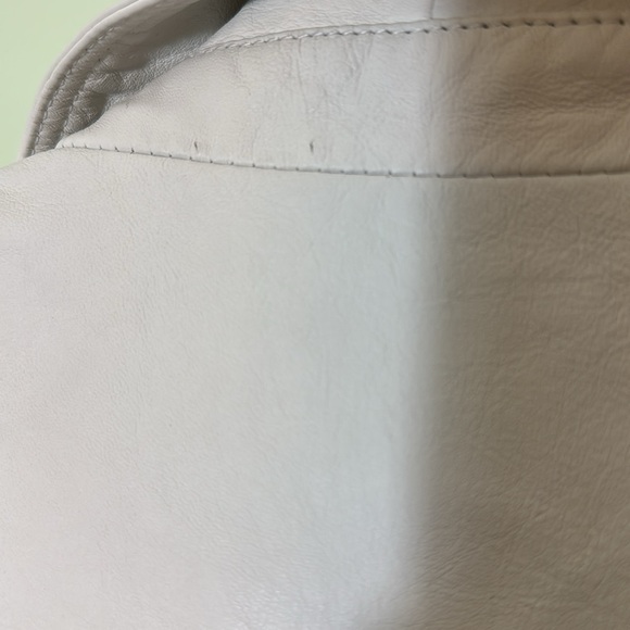 Topshop Roy fringed white leather jacket US size 12 - Picture 13 of 16